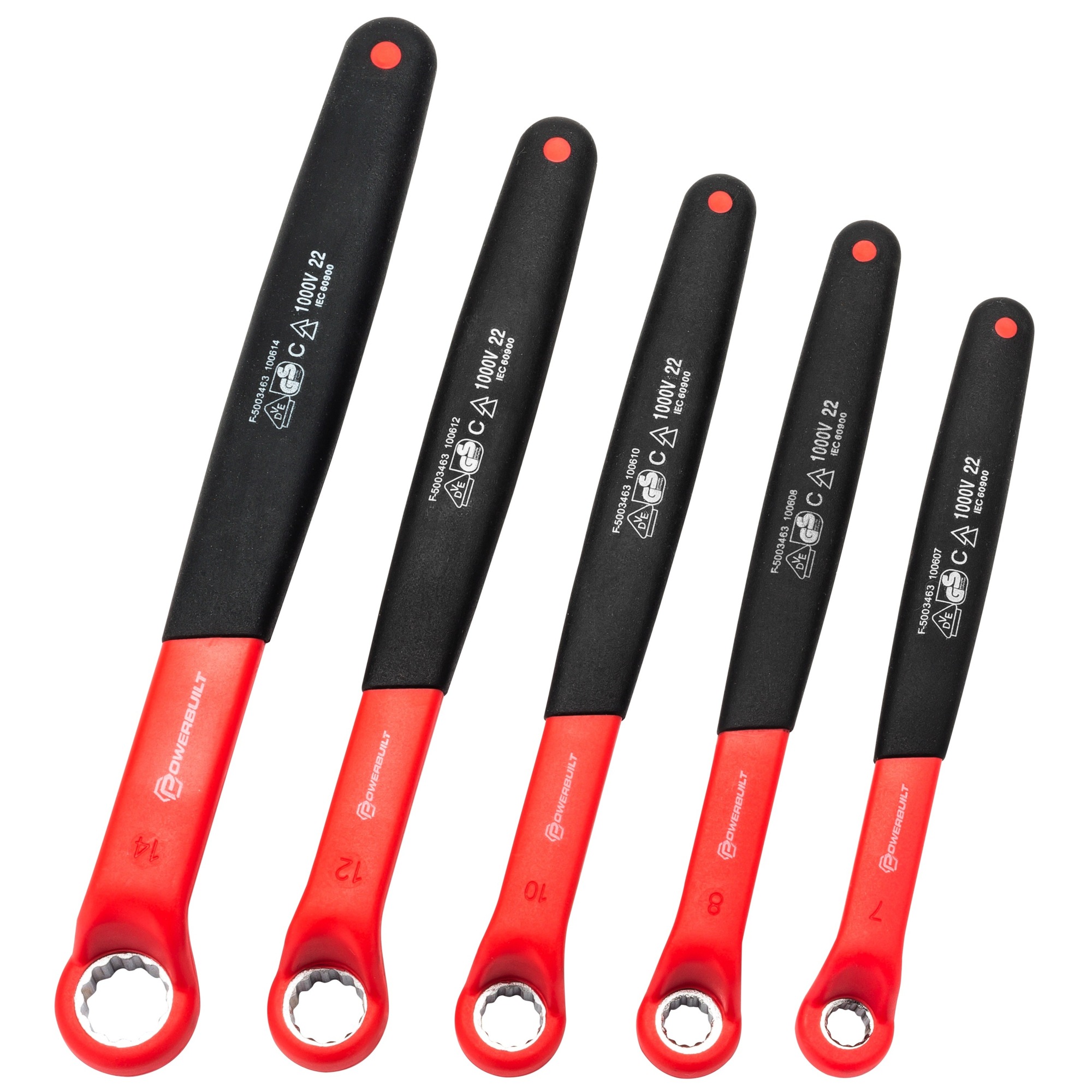 Powerbuilt, 5 Pc Insulated VDE Offset Box End Wrench Set (M), Pieces (qty.) 5 Model# 642962